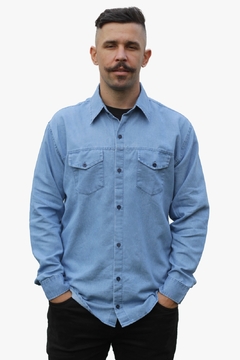 Camisa Jeans Masculina Adulto Manga Longa - comprar online