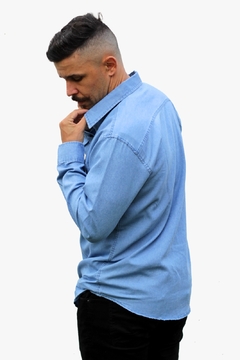 Camisa Jeans Masculina Adulto Manga Longa - loja online