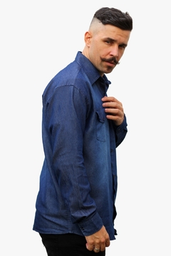 Camisa Jeans Masculina Adulto Manga Longa - Maximus Confecções