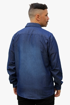 Camisa Jeans Masculina Adulto Manga Longa na internet