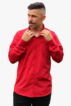Camisa Social Manga Longa Masculina Com Bolso - loja online