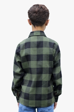 Camisa De Flanela Infantil Xadrez, Xadrez Manga Longa