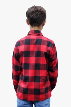 Camisa De Flanela Infantil Xadrez, Xadrez Manga Longa