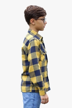Camisa De Flanela Infantil Xadrez, Xadrez Manga Longa - comprar online
