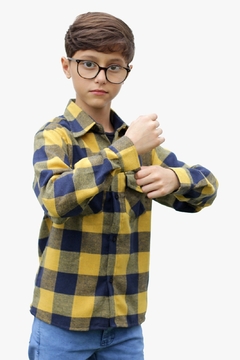 Camisa De Flanela Infantil Xadrez, Xadrez Manga Longa - Maximus Confecções