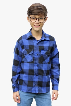 Imagem do Camisa De Flanela Infantil Xadrez, Xadrez Manga Longa