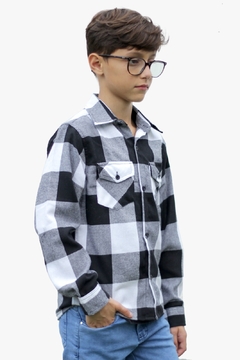 Camisa De Flanela Infantil Xadrez, Xadrez Manga Longa - comprar online