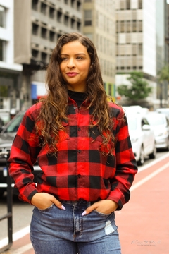 Camisa De Flanela Adulto Feminina Manga Longa Xadrez - comprar online