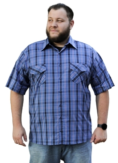 Camisa Social Xadrez Adulto Masculina Plus Size Manga Curta. - comprar online
