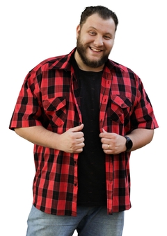 Camisa Social Xadrez Adulto Masculina Plus Size Manga Curta.