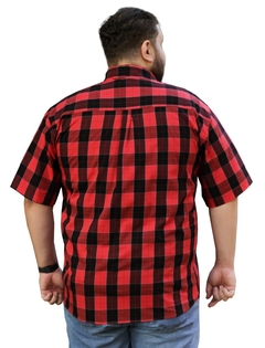 Camisa Social Xadrez Adulto Masculina Plus Size Manga Curta. na internet