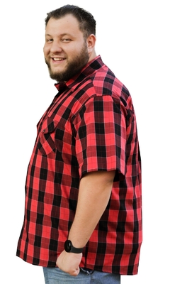 Camisa Social Xadrez Adulto Masculina Plus Size Manga Curta. - comprar online