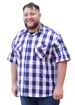 Camisa Social Xadrez Adulto Masculina Plus Size Manga Curta.