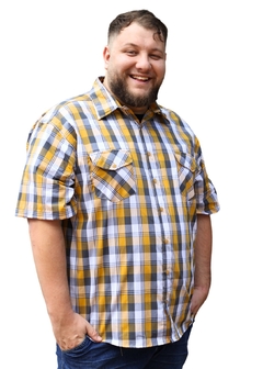 Camisa Social Xadrez Adulto Masculina Plus Size Manga Curta. na internet