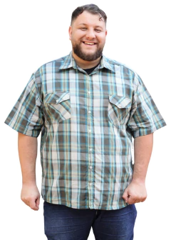 Camisa Social Xadrez Adulto Masculina Plus Size Manga Curta.