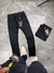 CALÇA JEANS CD MODELO JOGADOR - PRETA - RASGOS E PINGOS ( 2400285 )