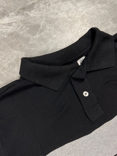 GOLA POLO LCST RECORTE PRETO E CINZA - Magnata Outlet