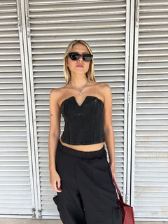 CORSET DENIM NEGRO - Garbis