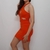 Vestido Decote Cruzado Tubinho Laranja - Martinha Modas