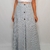 Saia Longa Listrada Azul Linho Godê Moda Feminina - comprar online