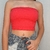 Cropped Top Faixa Bojo Tomara Que Caia Malha Sem Alça - comprar online