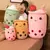 Almofada Milk shake - Recheado Cartoon Fruit Bubble Tea Cup Brinquedos de pelúcia, Soft Abraço - Bafofa