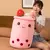 Almofada Milk shake - Recheado Cartoon Fruit Bubble Tea Cup Brinquedos de pelúcia, Soft Abraço