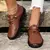 Imagem do Sapatos romanos respiráveis de sola macia para mulheres, costura retrô, fundo muffin