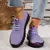 Sapatos romanos respiráveis de sola macia para mulheres, costura retrô, fundo muffin - Bafofa