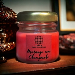 Mini vela de morango e champanhe