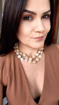 Colar fio duplo resina - Loja Sra Biju