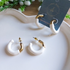 Brinco Argola com Aplique de cor