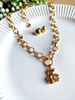 Colar Ouro com Pingente Urso