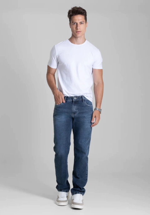 CALÇA JEANS RETA MASCULINA SAWARY