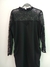 8153- VESTIDO CORTO CREPE CON FRUNCE MANGA LARGA ENCAJE .T.4