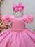 Vestido Infantil Rosa C/ Busto Nervura Daminhas Festas (2927RS) na internet