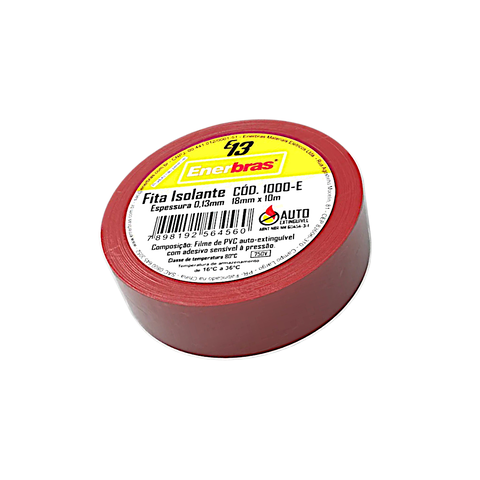 FITA ISOLANTE 18MM X 10M VERMELHA – ENERBRAS - comprar online