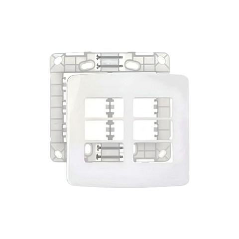 CONJ. PLACA 4X4 6 POSTOS C/ SUPORTE BRANCO B3 - MARGIRIUS