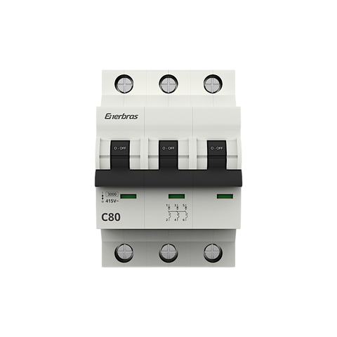 DISJUNTOR TERMO. TRIPO. CURVA C 80A DT3-E3C80 - ENERBRAS