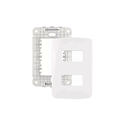 CONJ. PLACA 4X2 2 POSTOS C/ SUPORTE BRANCO B3 - MARGIRIUS