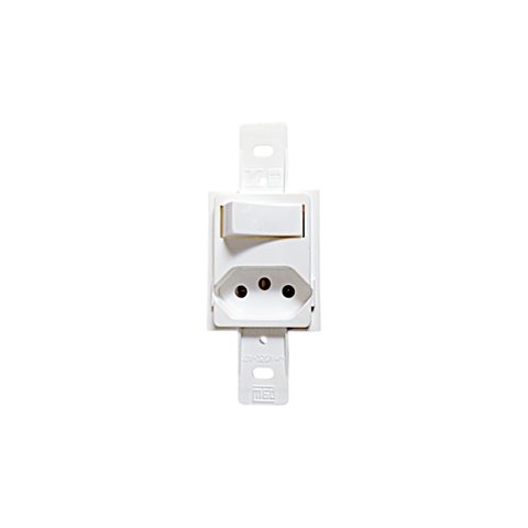 INTERRUPTOR 1 TECLA SIMPLES + TOMADA (2P+T) 20A S/ PLACA P/ CONDULETE KLIN BRANCO - WEG - comprar online