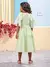 Vestido Verde Listrado com Babado Bordado - comprar online