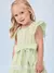 Vestido Verde Listrado com Renda e Laço - comprar online