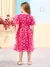 Vestido Pink de Tule com Flores 3D - comprar online