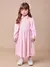 Vestido Rosa em Veludo com Corações