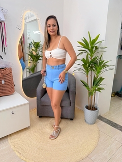 CROPPED SCUBA BOTÃO - loja online