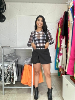 Body em tule quadriculado - comprar online