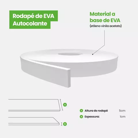 RODAPÉ AUTOCOLANTE 7CM LISO BRANCO - comprar online