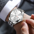 BINBOND Fashion Solid Stainless Steel Men's Business E Leisure Quartz Relógio De Quartzo Fino Calendário Duplo Masculino - comprar online