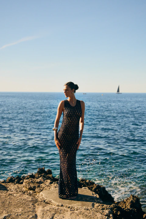 VESTIDO REGATA BORDADO LONGO